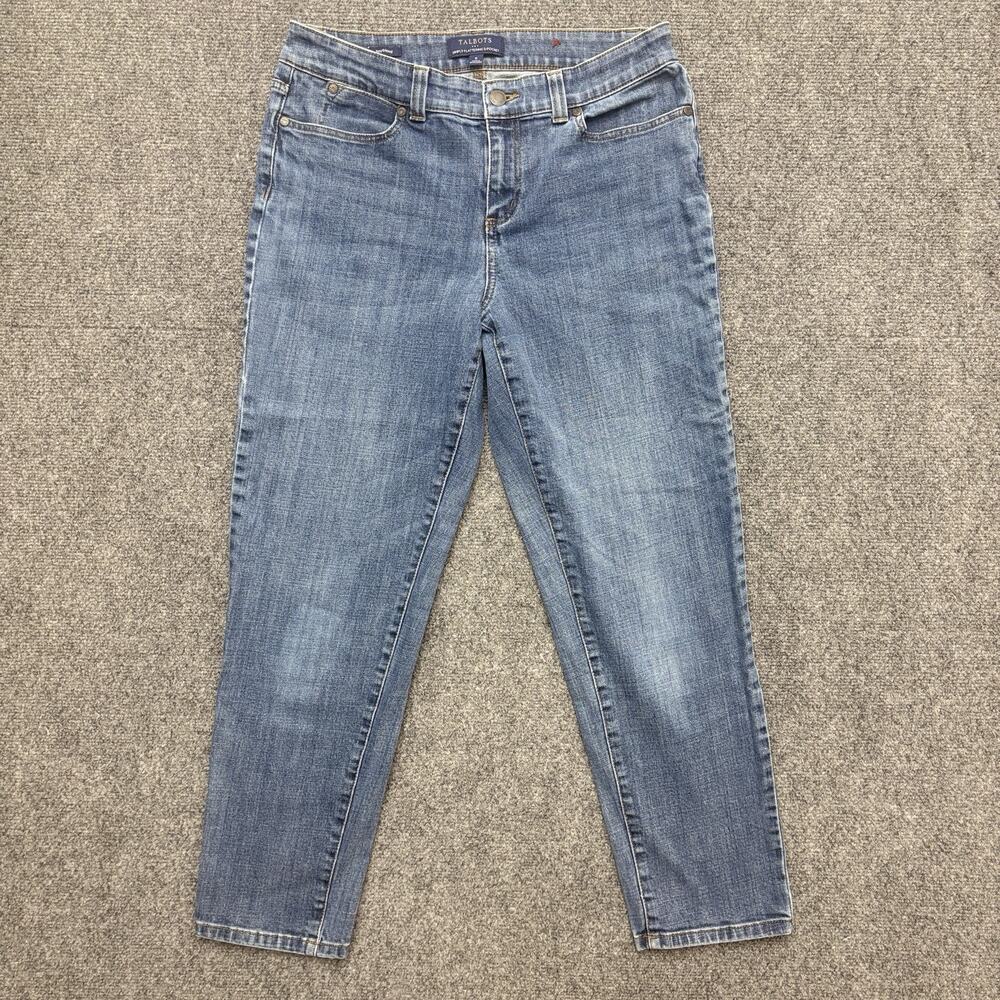 Talbots Boyfriend Jeans Simply Flattering 5 Pocket High Rise Stretch Denim 8